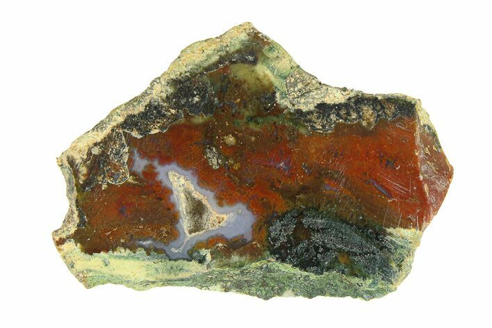 Polished Colorful Plume Agate Slab - Java, Indonesia #293373